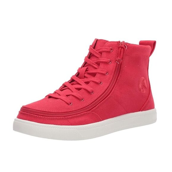 NEW Billy Footwear Womens Sneaker High Top Zip Up Red Adaptive Size 6 M BY335 - Picture 1 of 5